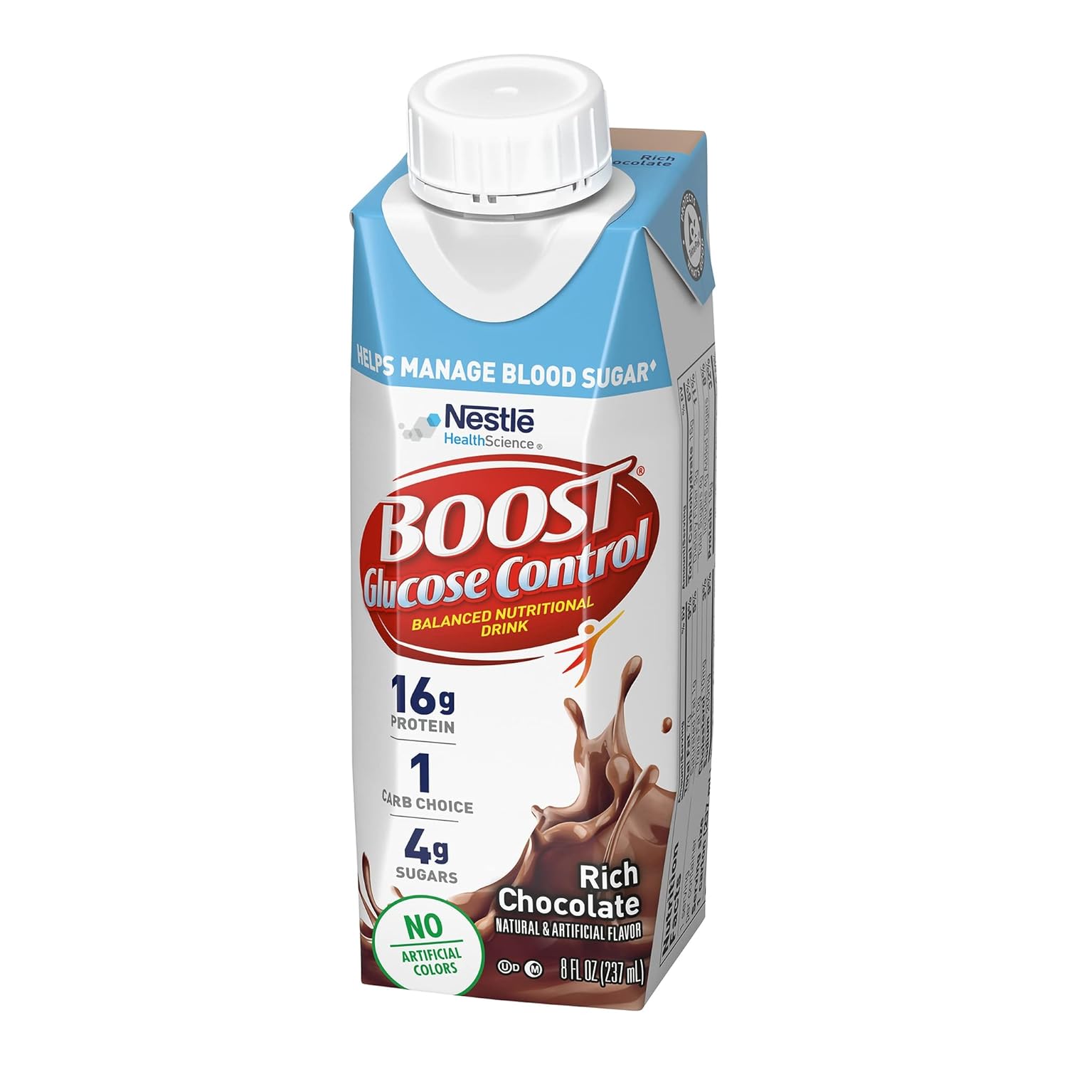 Boost Nutritional Drinks Glucose Control with Extra Nutrient Support Drink, Rich Chocolate, 8 Fl Oz, Pack of 24 Packaging may vary-2