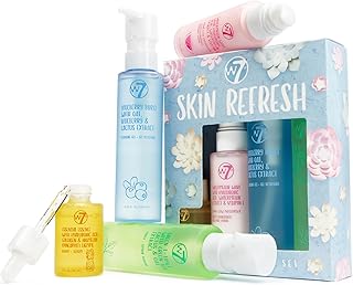 W7 Skin Refresh Essential Skincare Set - 4-Step Daily Routine Gift Set, Contains: Hydrating Cleanser, Soothing Toner, Anti-Ageing Serum and Repairing Moisturizer, Suitable For All Skin Types