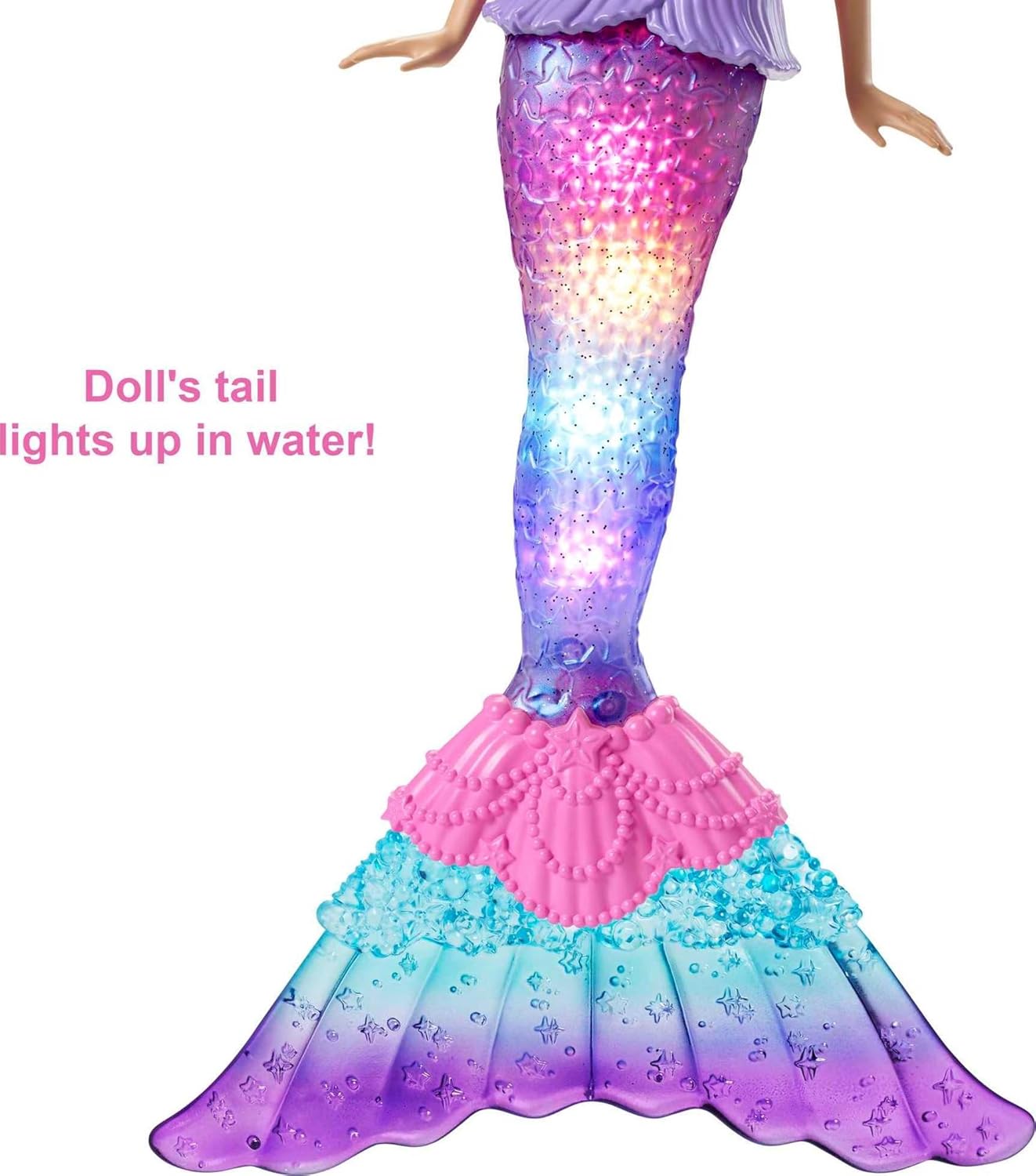 Barbie Dreamtopia Doll, Mermaid Toy with Water-Activated Light-Up Tail, Pink-Streaked Hair & 4 Colorful Light Shows-4