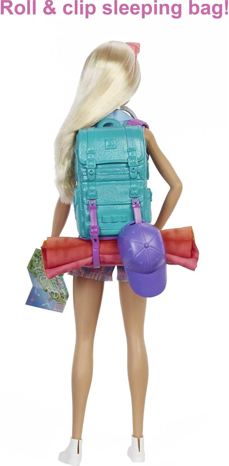 Barbie Doll & Accessories, It Takes Two Malibu Camping Playset with Doll, Pet Puppy & 10+ Accessories Including Sleeping Bag-4