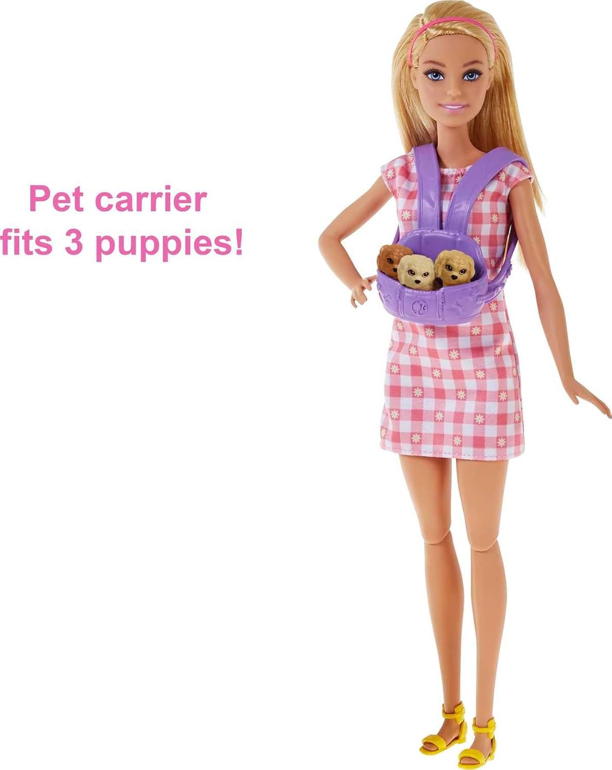 Barbie Doll & Pets, Blonde Doll with Mommy Dog, 3 Newborn Puppies with Color-Change Feature & Pet Accessories-4