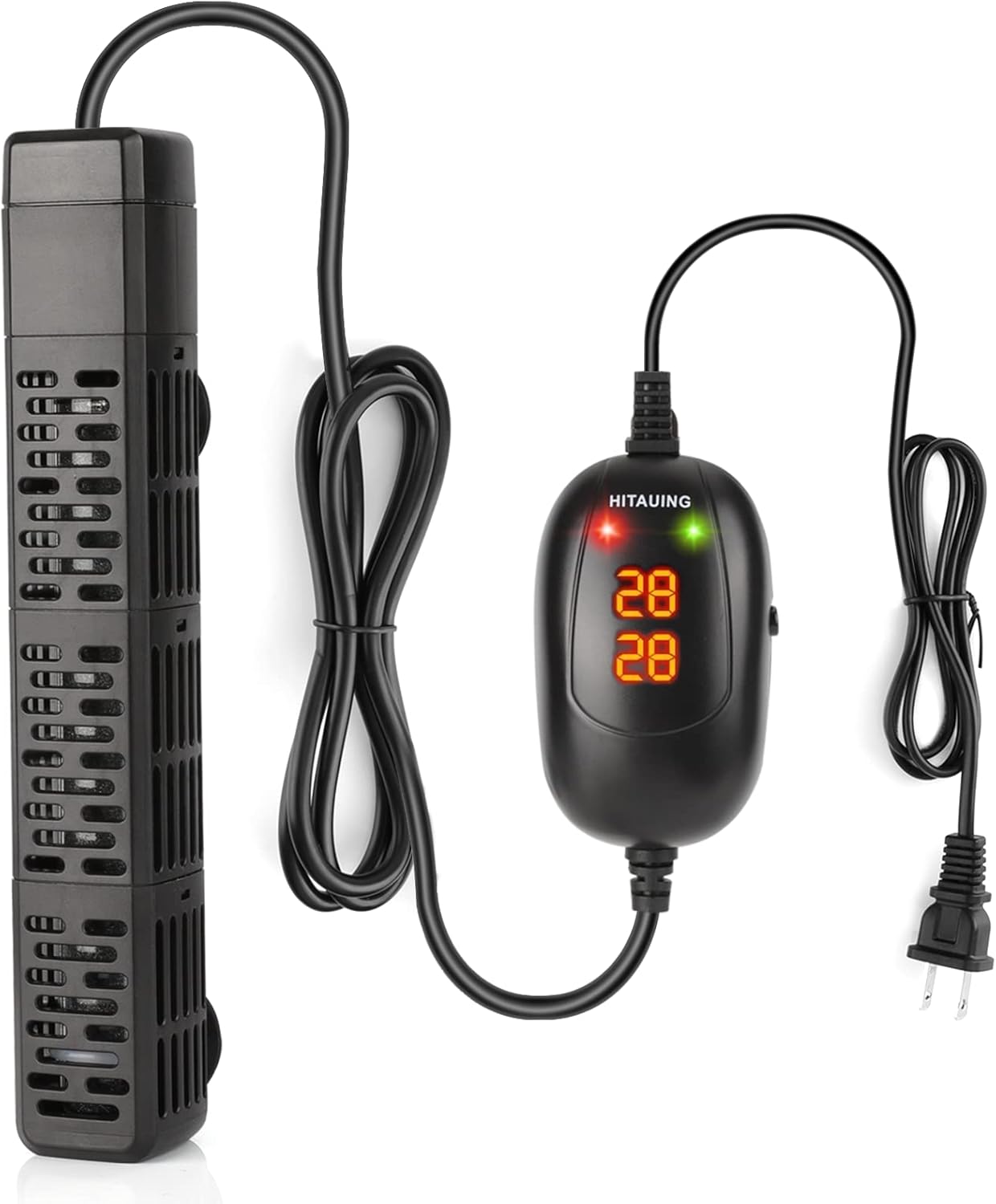 HiTauing Aquarium Heater, 50W/100W/200W/300W/500W Submersible Fish Tank Heater with Over-Temperature Protection and Automatic Power-Off When Leaving Water for Saltwater and Freshwater-0