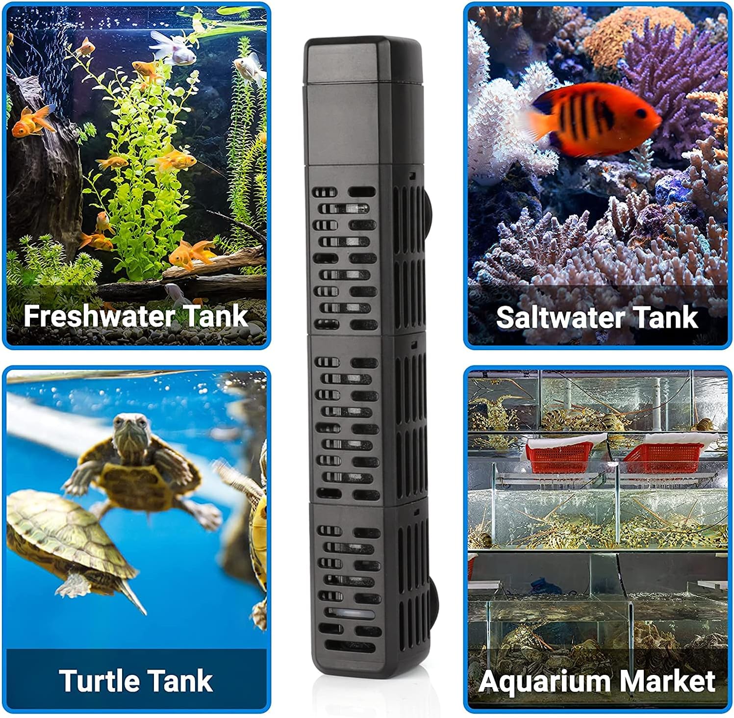 HiTauing Aquarium Heater, 50W/100W/200W/300W/500W Submersible Fish Tank Heater with Over-Temperature Protection and Automatic Power-Off When Leaving Water for Saltwater and Freshwater-6