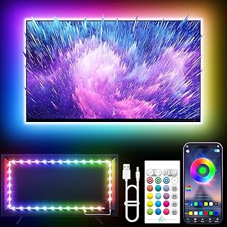 LED Lights for TV, 16.4ft TV LED Lights for 45-75 Inch, RGB TV Lights Backlight Behind, Music Sync Bluetooth APP and Remote Control TV LED Strip Lights USB Powered for Bedroom/Gaming