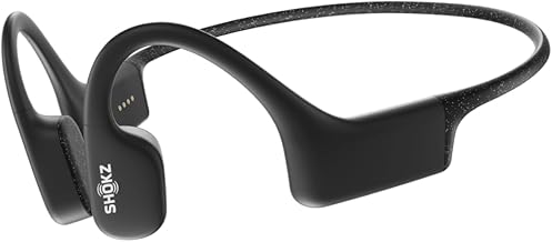 SHOKZ OpenSwim - Bone Conduction MP3 Waterproof Headphones for Swimming, Open-Ear Wireless Headphones, No Bluetooth, with Nose Clip and Earplug, Black