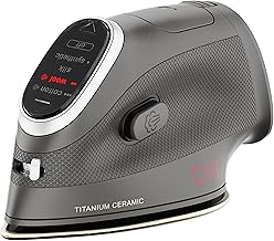 CHI Mini Steam Iron for Clothes, Sewing, Crafting and Travel with Titanium Infused Ceramic Soleplate, 1000 Watts, XL 10’ Cord, 3-Way Auto Shutoff, Portable, Vacation Essentials, Black (13120)