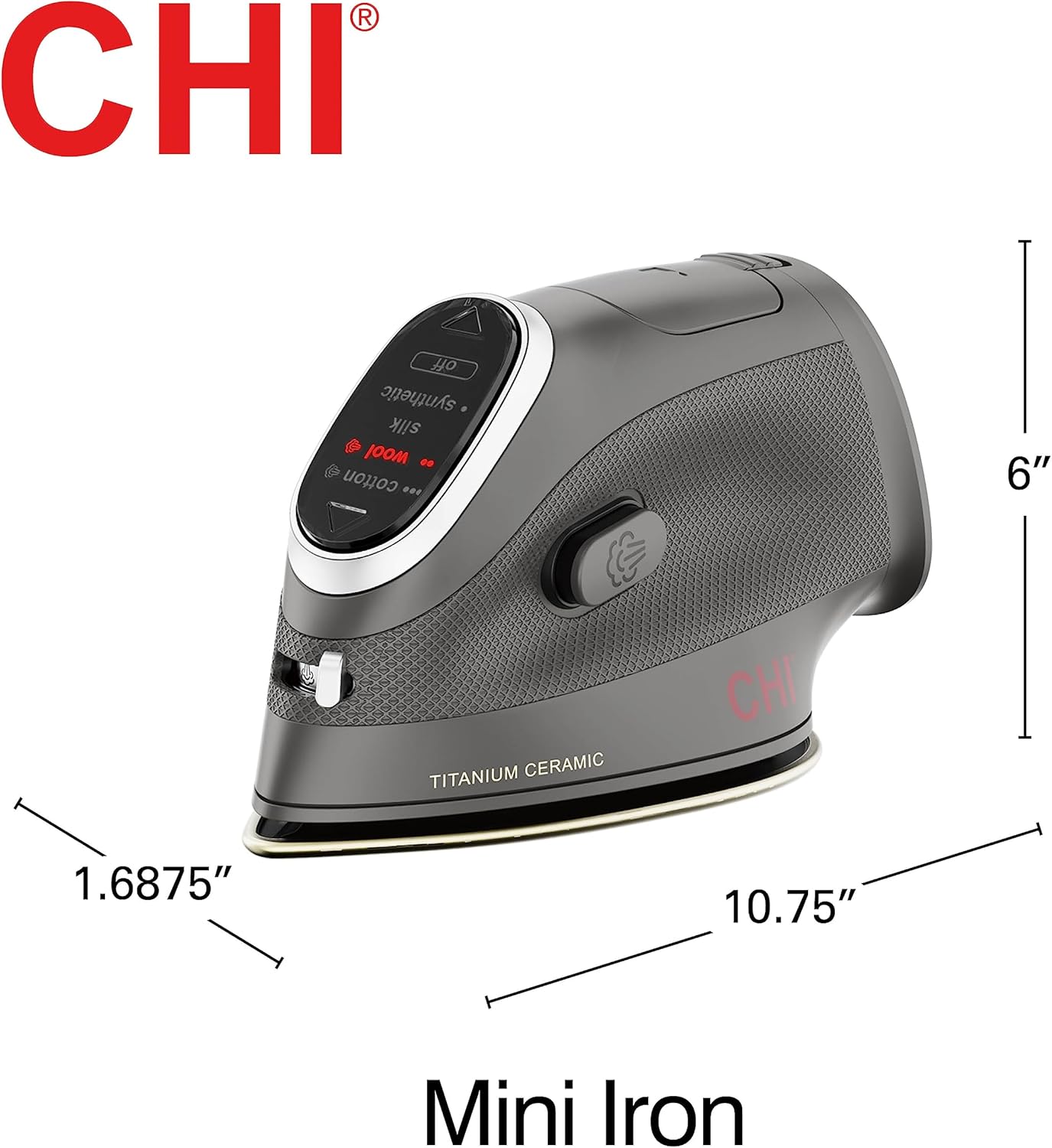 CHI Mini Steam Iron for Clothes, Sewing, Crafting and Travel with Titanium Infused Ceramic Soleplate, 1000 Watts, XL 10’ Cord, 3-Way Auto Shutoff, Portable, Vacation Essentials, Black (13120)-7