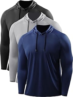 CADMUS Men's Workout Long Sleeve Fishing Shirts UPF 50+ Sun Protection Dry Fit Hoodies