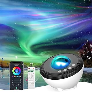 Galaxy Projector Star Lights Projector for Bedroom with 33 Lighting, Aurora Projector with Bluetooth 5.0 Speaker, Smart APP, 8 White Noises Night Light with IR Remote, Timer for Kids Adults