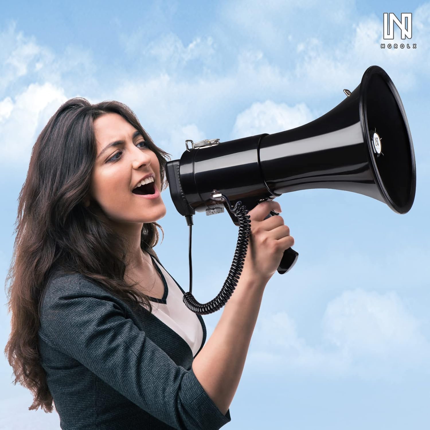 50 Watt Professional Bluetooth Megaphone Bullhorn Speaker with Rechargeable Battery & Portable Strap - Siren and Recording - USB/SD/AUX Input - for Police, Cheerleading, Outdoor-6