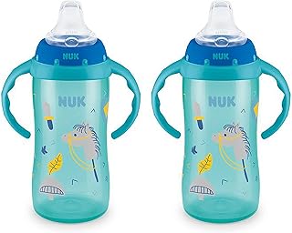 NUK Learner Cup, 10 oz, 2 Pack, 8+ Months﻿ – BPA Free, Spill Proof Sippy Cup