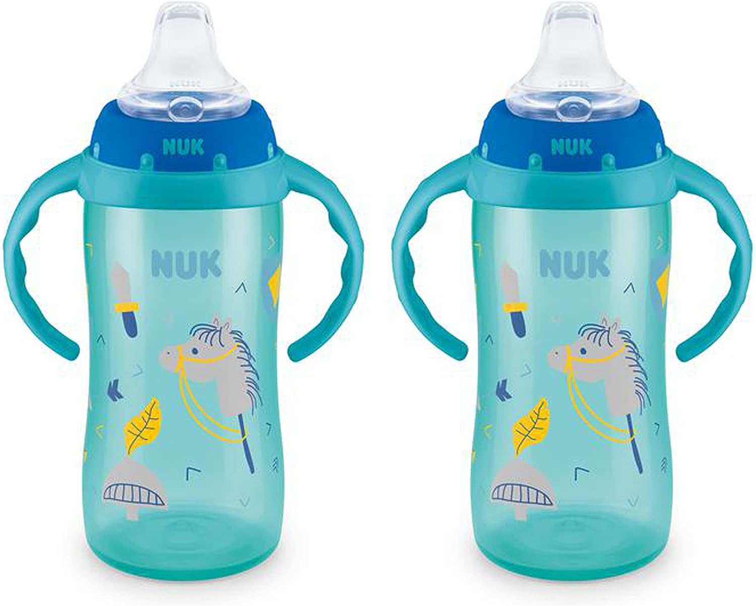 NUK Learner Cup, 10 oz, 2 Pack, 8+ Months﻿ – BPA Free, Spill Proof Sippy Cup-0