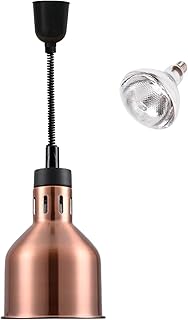 Commercial Food Heat Lamp Infrared Food Warmer Hanging Heating Lamps For Food Service Restaurant Buffet(Copper)