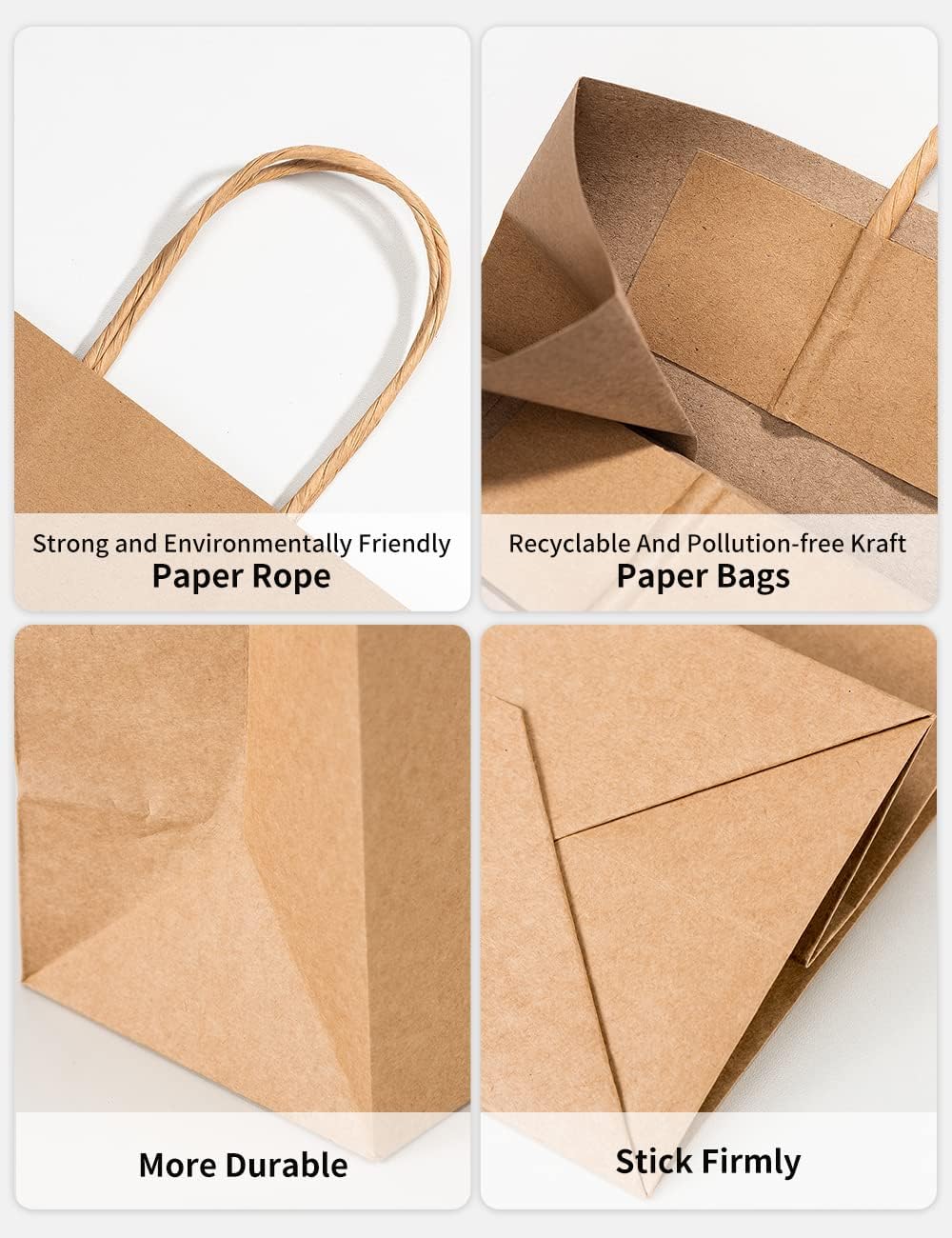 RACETOP Small Brown Kraft Paper Bags with Handles Bulk, 5.9"x3.2"x8.3" 100Pcs Small Brown Gift Bags, Mini Paper Bags, Gift Bags Bulk, Goodie Bag, Retail Bags, Gift Wrap Bags, Shopping Bags-5