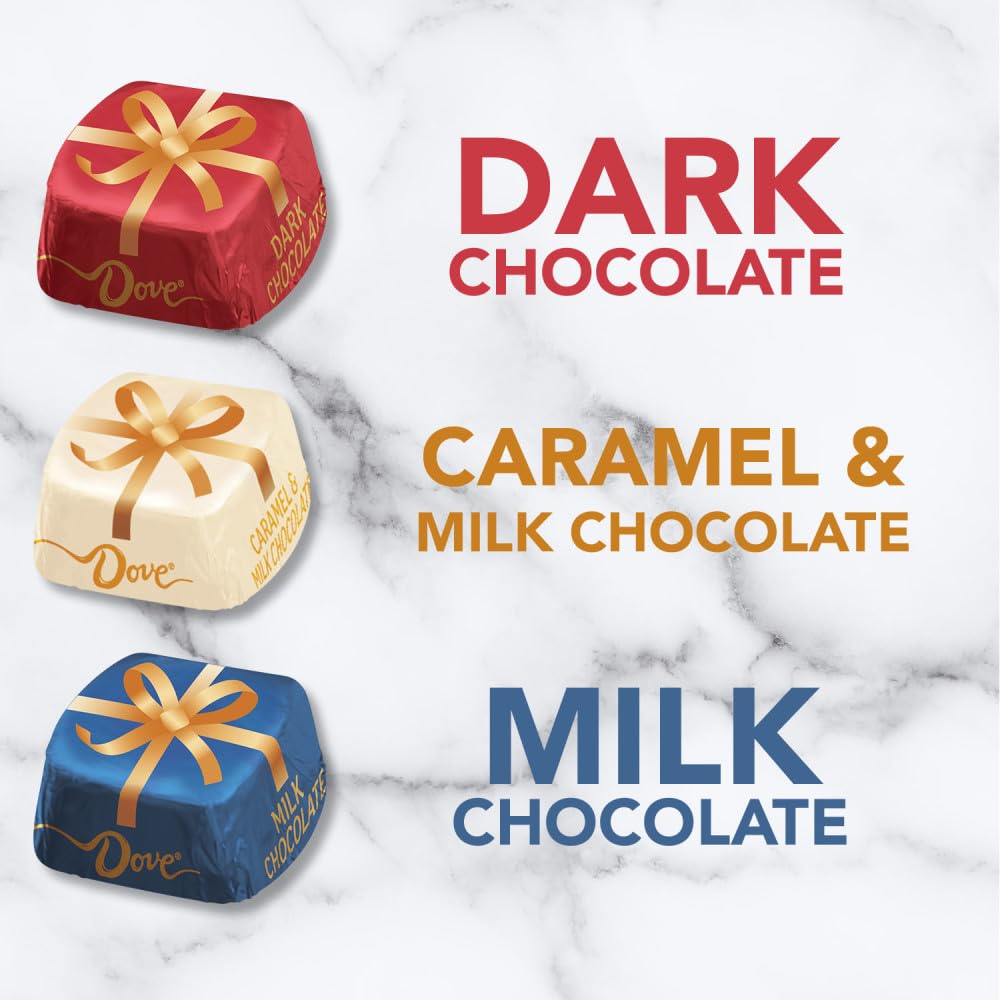 DOVE PROMISES Christmas Stocking Stuffer Milk, Dark & Caramel Chocolate Candy, 24 oz Bag-2