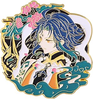 Genshin Impact Hutao Brooch Pin - Hutao Characters Cosplay Enamel Brooch Lapel Pin - Gift for Fans, Women and Girls