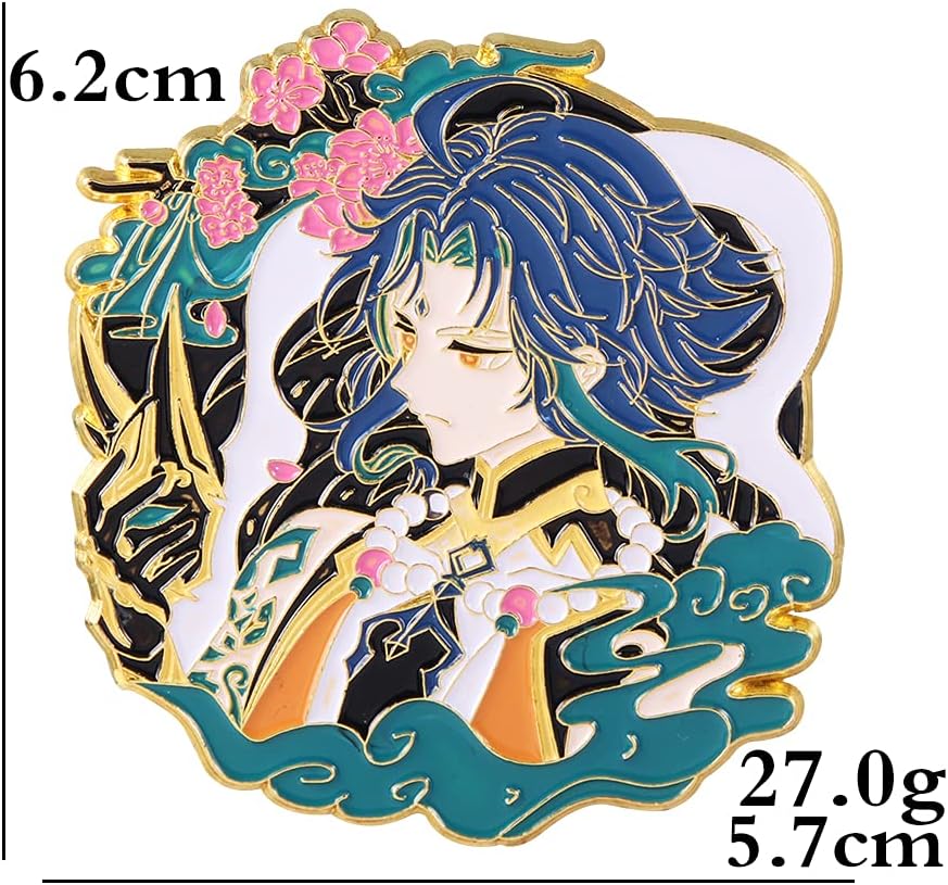 Genshin Impact Hutao Brooch Pin - Hutao Characters Cosplay Enamel Brooch Lapel Pin - Gift for Fans, Women and Girls-1