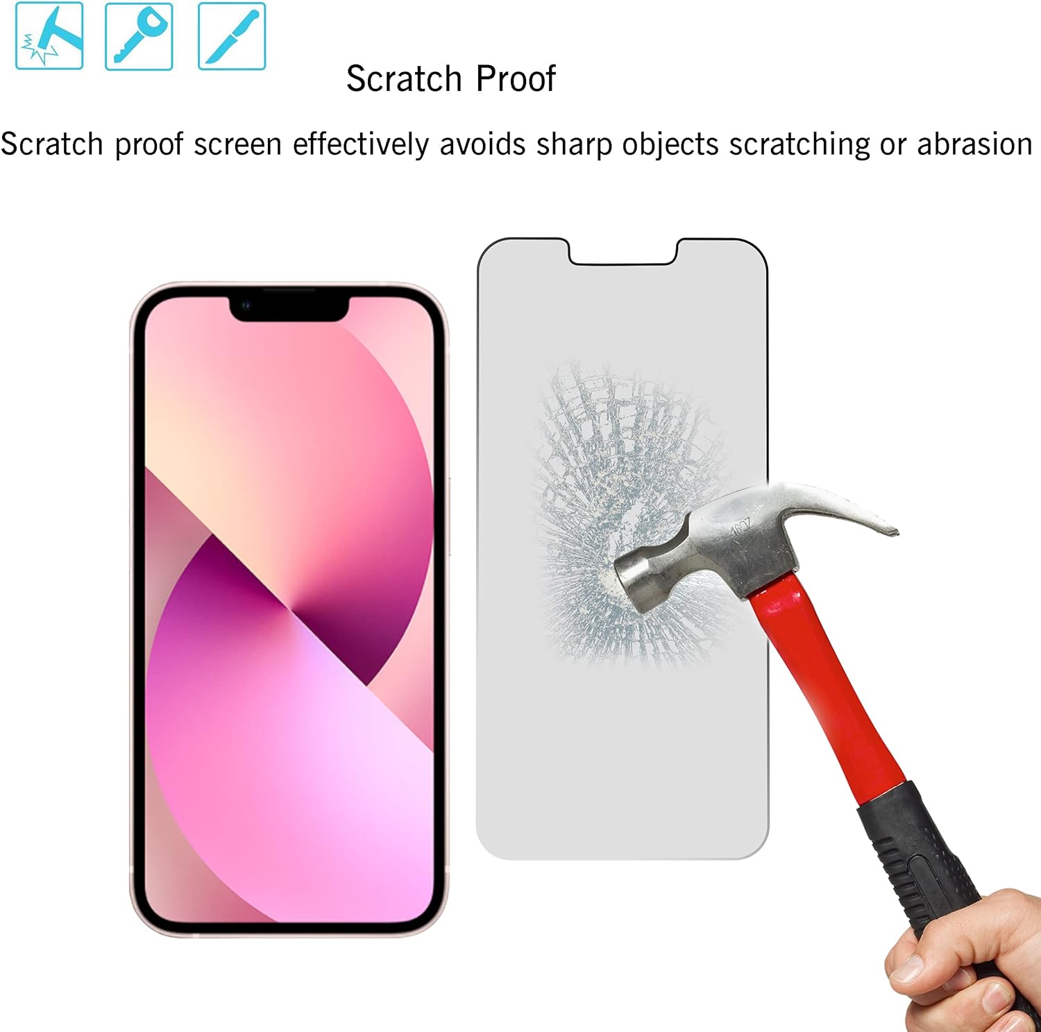 Ailun 2Pack Privacy Screen Protector for iPhone 13 [6.1 inch] + 2 Pack Camera Lens Protector, Anti Spy Private Tempered Glass Film,[9H Hardness] - HD [4 Pack]-4