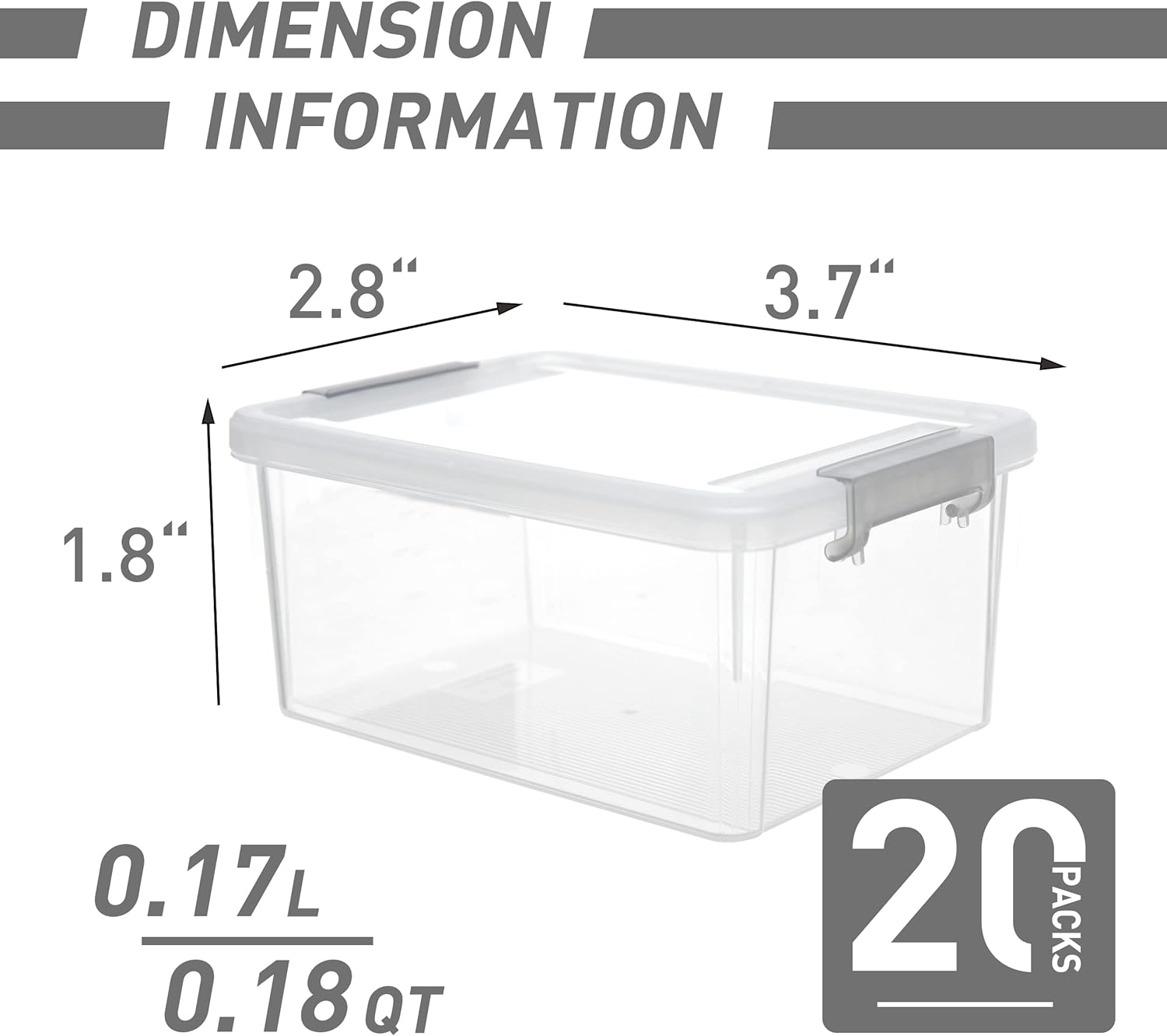 Citylife 20 Packs Plastic Bead Organizers Clear Storage Containers with Lids for Craft Storage Small Storage Box, 3.7 x 2.8 x 1.8 Inches-5