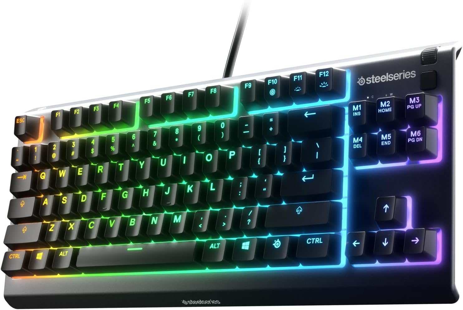 SteelSeries Apex 3 TKL RGB Gaming Keyboard – Tenkeyless Compact Form Factor - 8-Zone RGB Illumination – IP32 Water & Dust Resistant – Whisper Quiet Gaming Switch – Gaming Grade Anti-Ghosting,Black-0