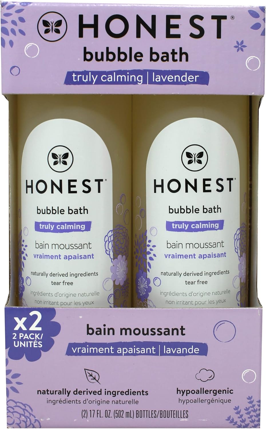 HONEST The Honest Company Bubble Bath, Truly Calming Lavender, 17 Fluid Ounce (2 Pack)-0