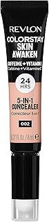 Revlon ColorStay Skin Awaken 5-in-1 Concealer, Lightweight, Creamy Longlasting Face Makeup with Caffeine & Vitamin C, For Imperfections, Dark Circles & Redness, 002 Universal Brightener, 0.27 fl oz