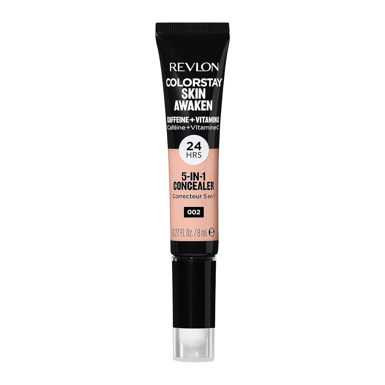 Revlon ColorStay Skin Awaken 5-in-1 Concealer, Lightweight, Creamy Longlasting Face Makeup with Caffeine & Vitamin C, For Imperfections, Dark Circles & Redness, 002 Universal Brightener, 0.27 fl oz-0