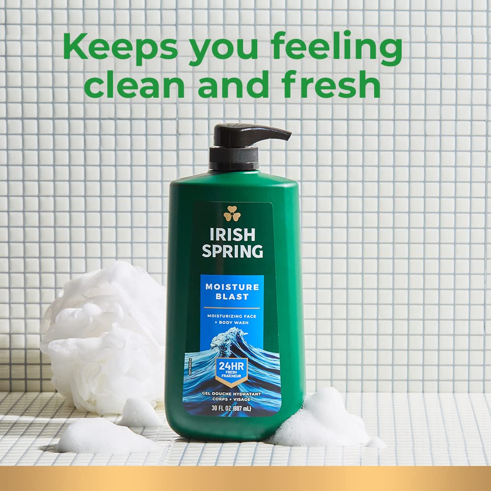 Irish Spring Mens Body Wash, Moisture Blast Body Wash for Men, Feel Fresh All Day, 30 Oz Pump Bottle-10