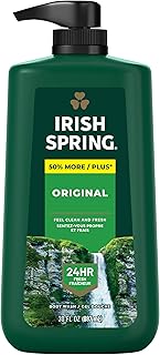 Irish Spring Men's Body Wash Pump, Original Body Wash for Men, Smell Fresh and Clean for 24 Hours, Cleans Body, Hands, and Face, Made with Biodegradable Cleansing Ingredients, 30 Oz Pump