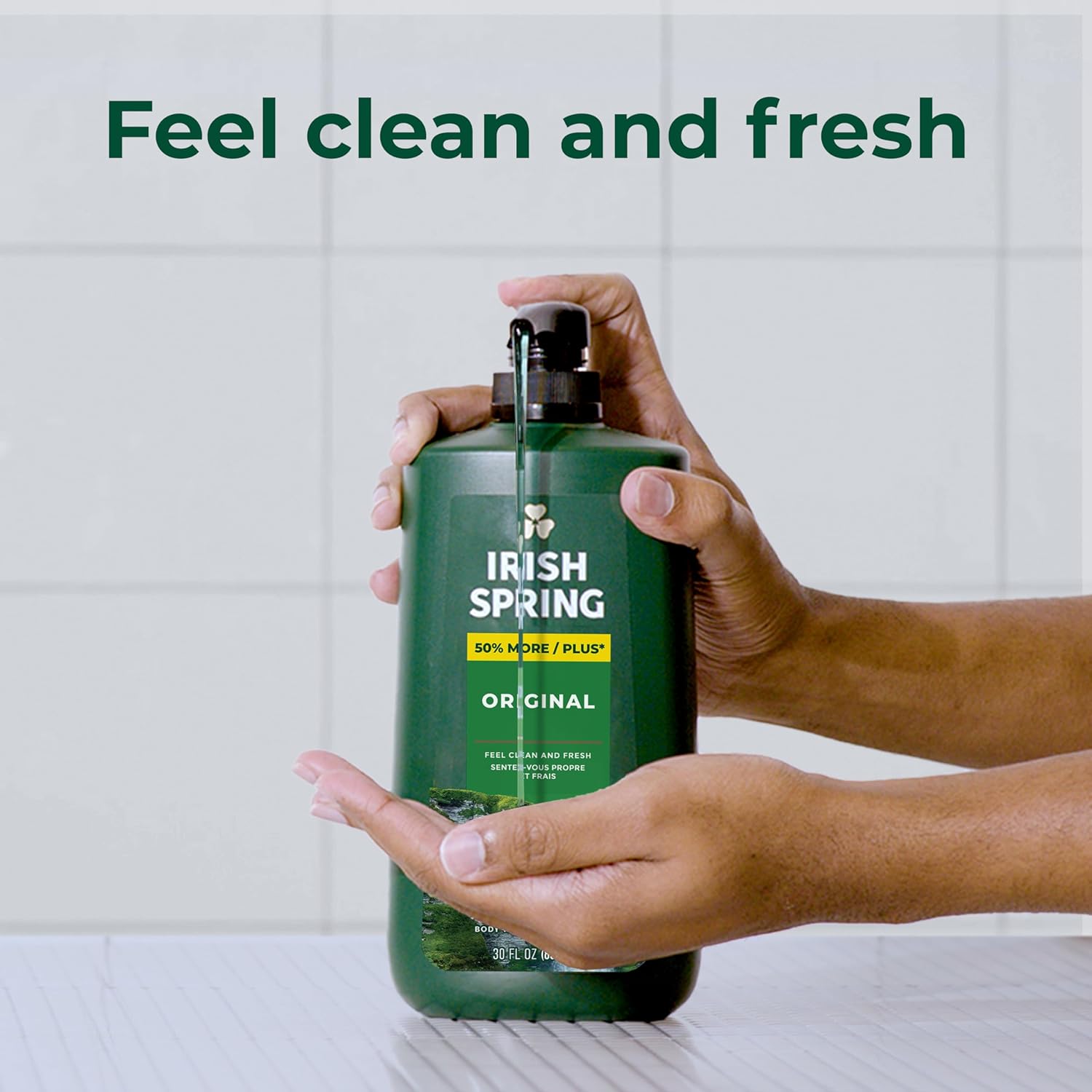 Irish Spring Men's Body Wash Pump, Original Body Wash for Men, Smell Fresh and Clean for 24 Hours, Cleans Body, Hands, and Face, Made with Biodegradable Cleansing Ingredients, 30 Oz Pump-7