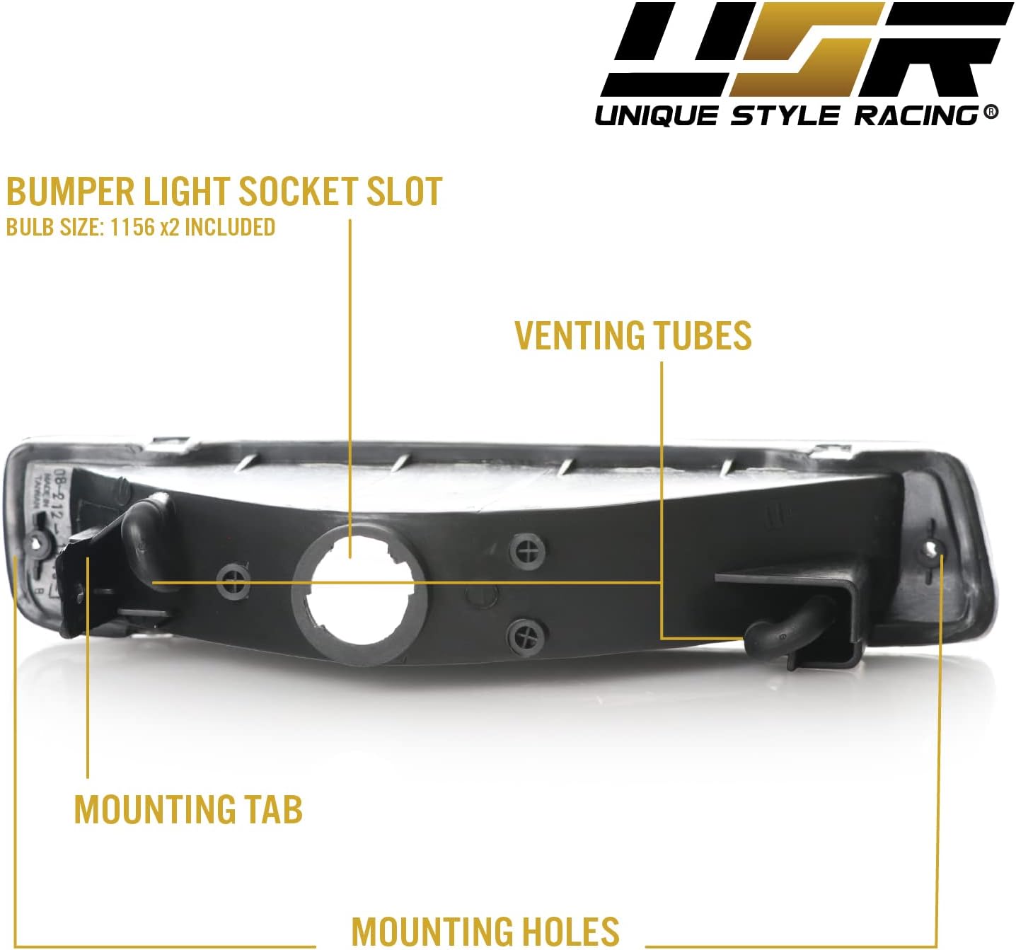 USR DEPO FJ80 Turn Signal Lights - Front Bumper Signal Lamps Set (Left + Right) Compatible with 1991-1997 Toyota Land Cruiser 80 FJ82 (Clear Lens with Amber Bulbs and Sockets)-6