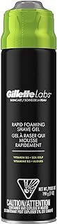 Gillette Labs Rapid Foaming Shaving Gel for Men, Alcohol, Dye and Paraben-Free with Vitamin B3 and Sea Kelp, Cools and Soothes Skin, 7 OZ