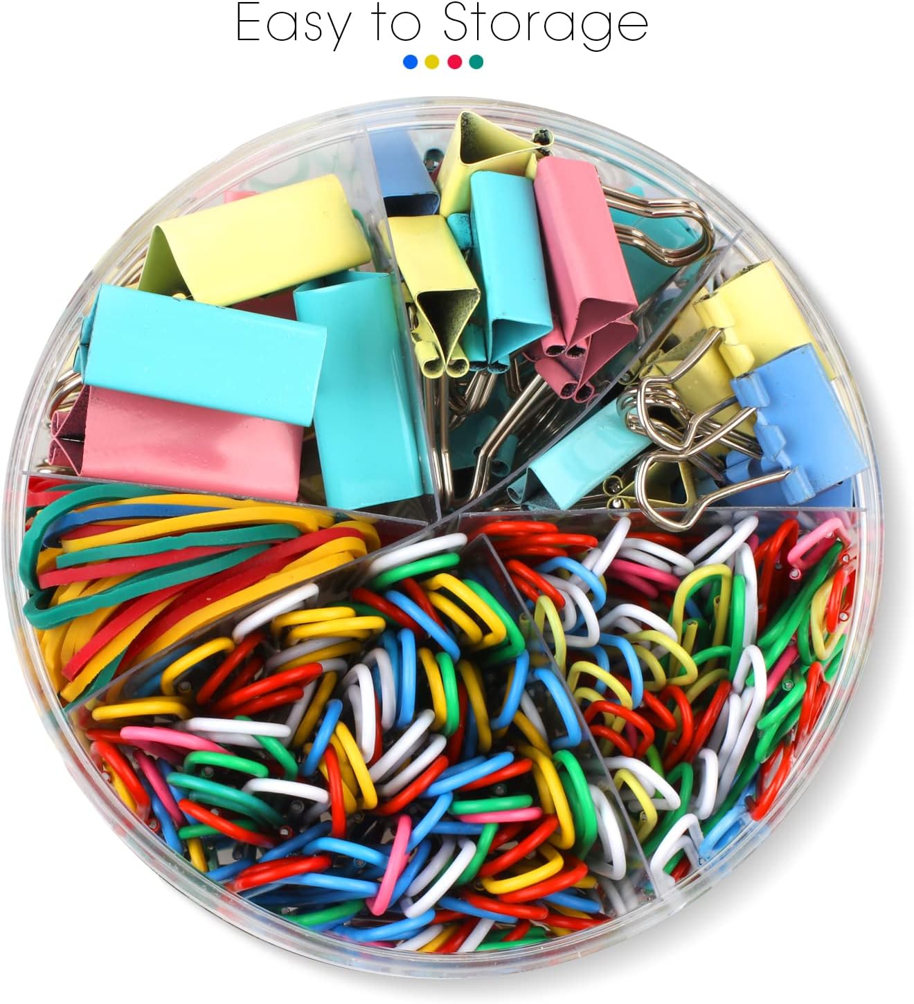 300 Pcs Paper Clips, Binder Clips and Rubber Bands, Office Supply Set, Paper Clips and Paper Clamps, School Supplies Office Supplies Teacher Supplies for Office Desk Essentials (Assorted Sizes)-2