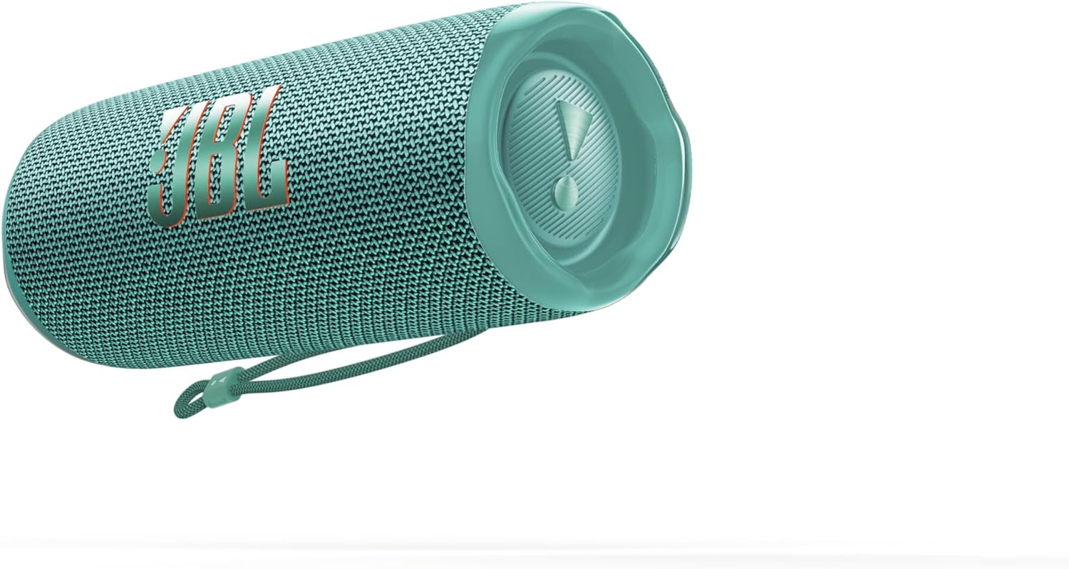 JBL Flip 6 - Portable Bluetooth Speaker, powerful sound and deep bass, IPX7 waterproof, 12 hours of playtime, JBL PartyBoost for multiple speaker pairing for home, outdoor and travel (Teal)-0