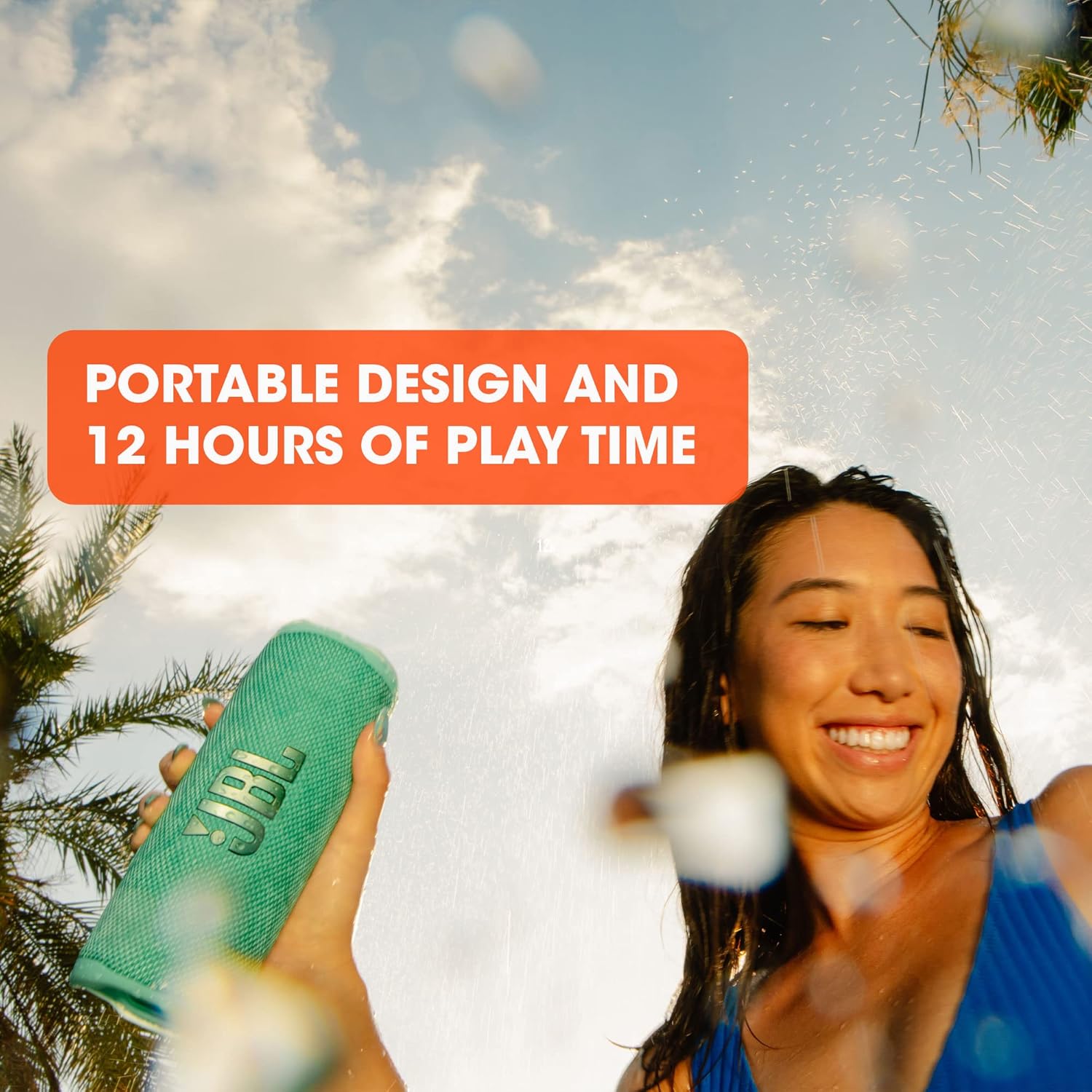 JBL Flip 6 - Portable Bluetooth Speaker, powerful sound and deep bass, IPX7 waterproof, 12 hours of playtime, JBL PartyBoost for multiple speaker pairing for home, outdoor and travel (Teal)-4