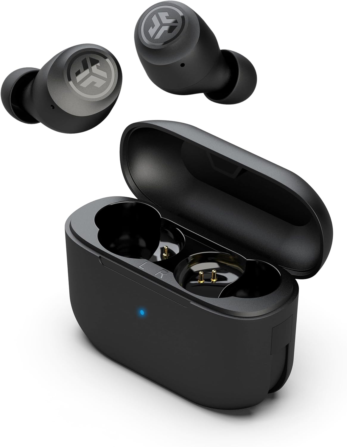 JLab Go Air Pop True Wireless Bluetooth Earbuds + Charging Case, Black, Dual Connect, IPX4 Sweat Resistance, Bluetooth 5.1 Connection, 3 EQ Sound Settings Signature, Balanced, Bass Boost-0