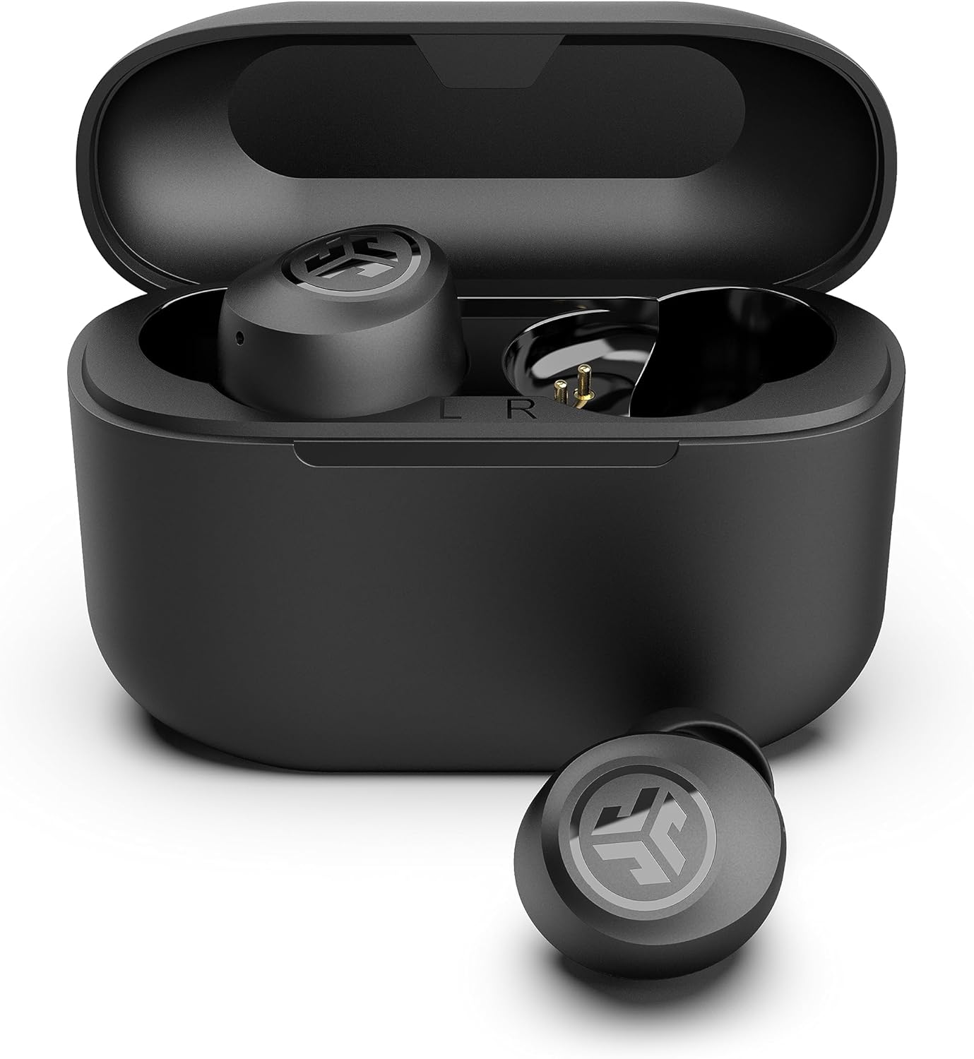 JLab Go Air Pop True Wireless Bluetooth Earbuds + Charging Case, Black, Dual Connect, IPX4 Sweat Resistance, Bluetooth 5.1 Connection, 3 EQ Sound Settings Signature, Balanced, Bass Boost-1