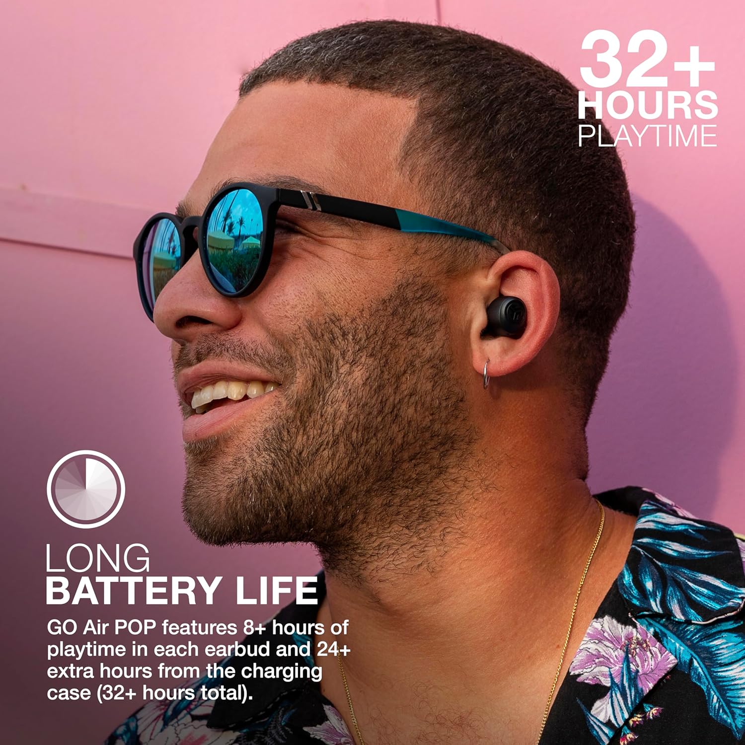 JLab Go Air Pop True Wireless Bluetooth Earbuds + Charging Case, Black, Dual Connect, IPX4 Sweat Resistance, Bluetooth 5.1 Connection, 3 EQ Sound Settings Signature, Balanced, Bass Boost-2