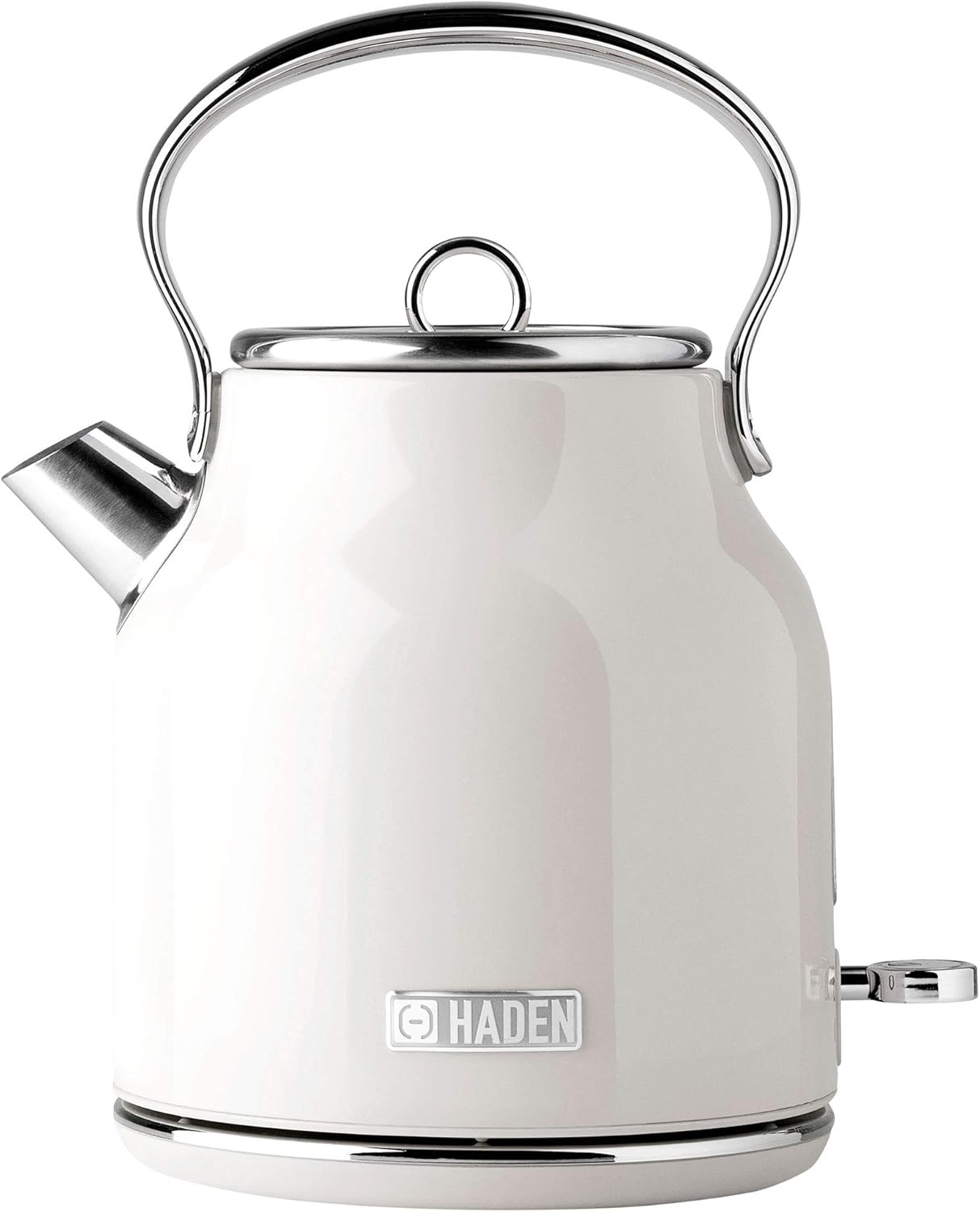 Haden Heritage 1.7 Liter Stainless Steel Body Retro Electric Tea Kettle with 2 Slice Wide Slot Stainless Steel Bread Toaster, White-7