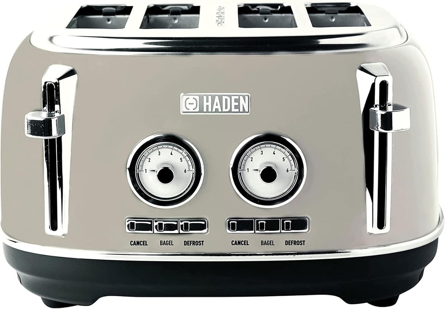 Haden Dorset 4 Slice Wide Slot Stainless Steel Toaster Bundled with 1.7 Liter Stainless Steel Electric Kettle with 360-Degree Base, Putty & Chrome-2