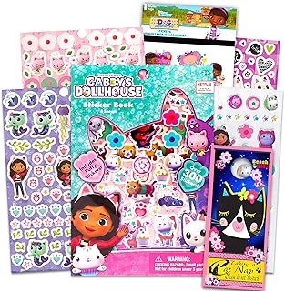 Gabby's Dollhouse Puffy Craft Sticker Book for Girls - Bundle with 300+ Stickers, More ( Party Supplies)