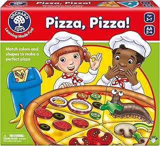 ORCHARD TOYS Moose Games, Pizza! Game. Match Colors and Shapes to Make a Perfect Pizza. for Ages 3-7 and 2-4 Players