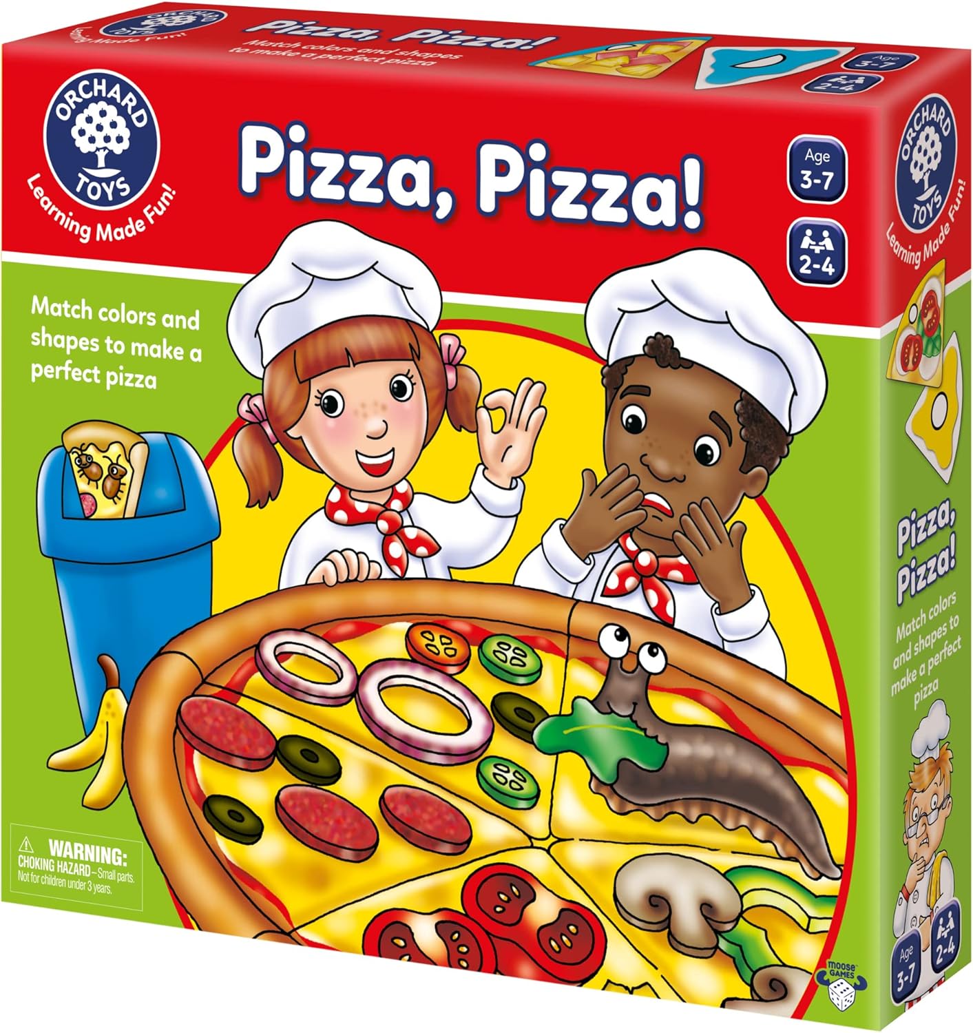 ORCHARD TOYS Moose Games, Pizza! Game. Match Colors and Shapes to Make a Perfect Pizza. for Ages 3-7 and 2-4 Players-6