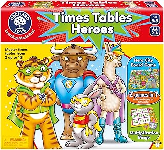 Orchard Toys Moose Games Times Tables Heroes. an exciting Multiplication Game, Superhero Play. for Ages 6-9 and for 2-4 Players