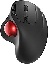 Nulea M501 Wireless Trackball Mouse, Rechargeable Ergonomic, Easy Thumb Control, Precise & Smooth Tracking, 3 Device Connection (Bluetooth or USB Receiver), Compatible for PC, Laptop, Mac, Windows.