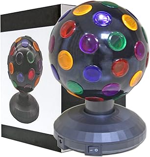 360 Degree Rotating Disco Ball Night Light Disco lamp LED Stage Flashing Light Projector Powered by USB Cable or Battery Operated Multicolor Strobe Lamp for Christmas Dance Parties Dj Bar (Black)