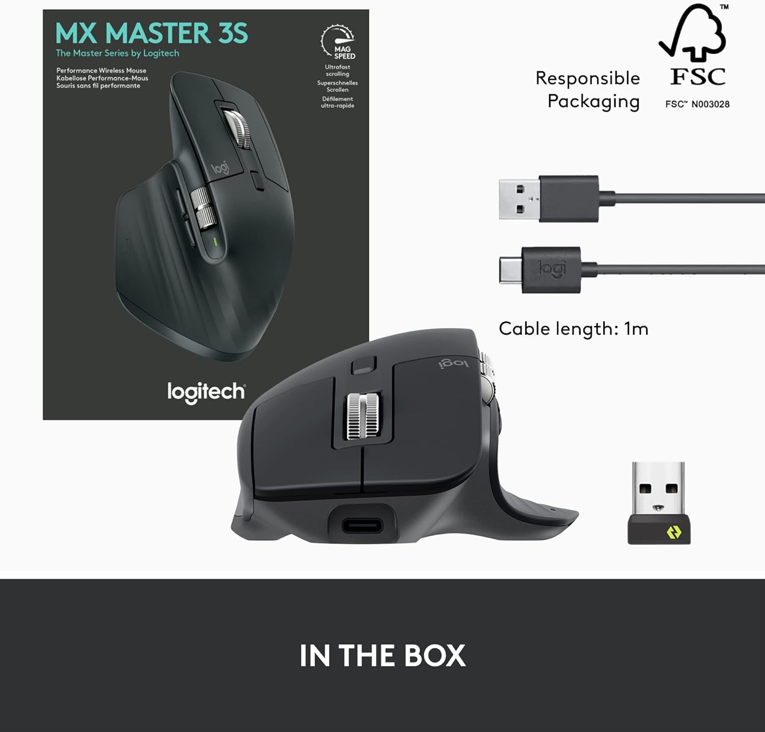 Logitech MX Master 3S - Wireless Performance Mouse, Ergo, 8K DPI, Track on Glass, Quiet Clicks, USB-C, Bluetooth, Windows, Linux, Chrome - Graphite - With Free Adobe Creative Cloud Subscription-11