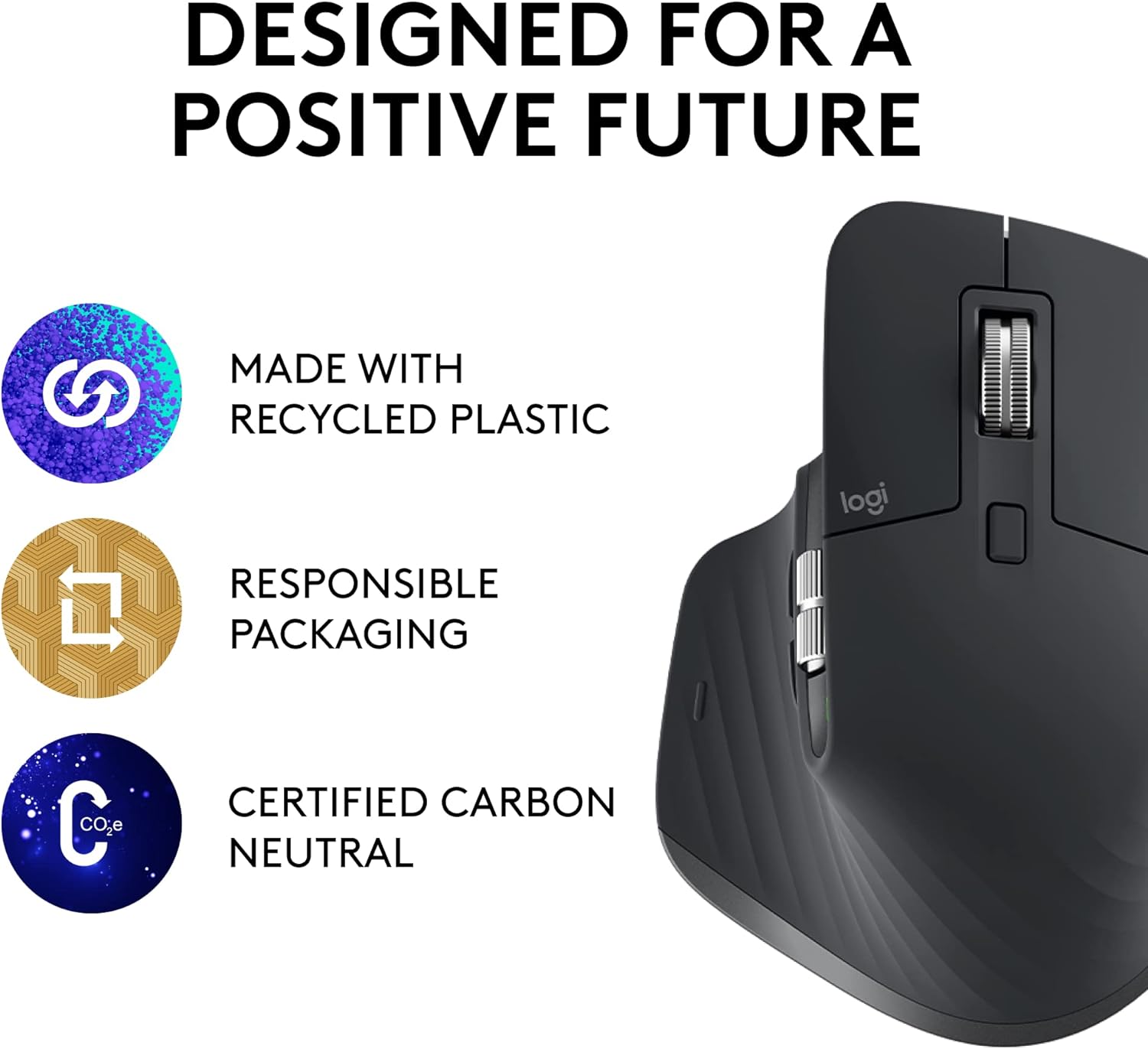 Logitech MX Master 3S - Wireless Performance Mouse, Ergo, 8K DPI, Track on Glass, Quiet Clicks, USB-C, Bluetooth, Windows, Linux, Chrome - Graphite - With Free Adobe Creative Cloud Subscription-5