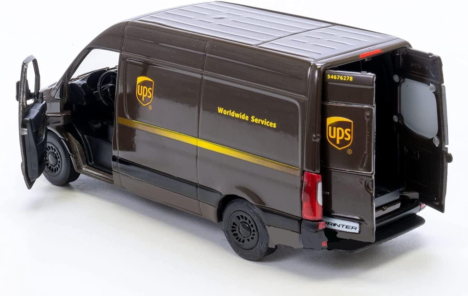 UPS Mercedes-Benz Sprinter + United States Postal Mail Truck Grumman LLV 5 Inch Die Cast Metal Model Toys SetOf2-2