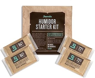 Boveda Humidor Starter Kit Bundle: Season a Wood Humidor Plus Maintain Humidity with 2-Way Humidity Control | Includes (2) Each Size 60 Boveda 84% RH & 72% RH | 1-Count